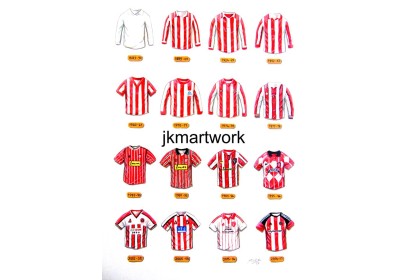 Sheffield United FC Retro Shirts Wall Art Print